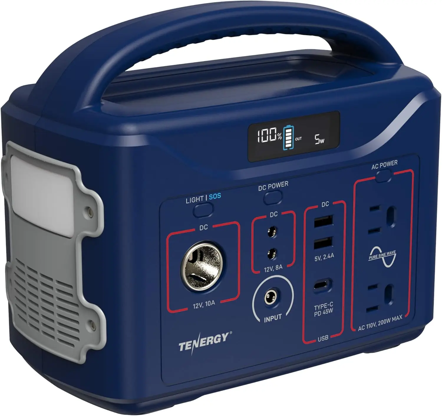 

T320 Portable Power Station, 300Wh Battery, 110V/200W (Surge 400W) 2 Pure Sine Wave AC outputs, USB type C PD 45W, Solar Ready