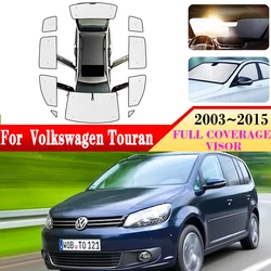 Full Sun Visors For Volkswagen VW Touran 2003 ~ 2015 MK1 1T Auto Front Rear Side Sunscreen Window Sunshade Cover Car Accessories
