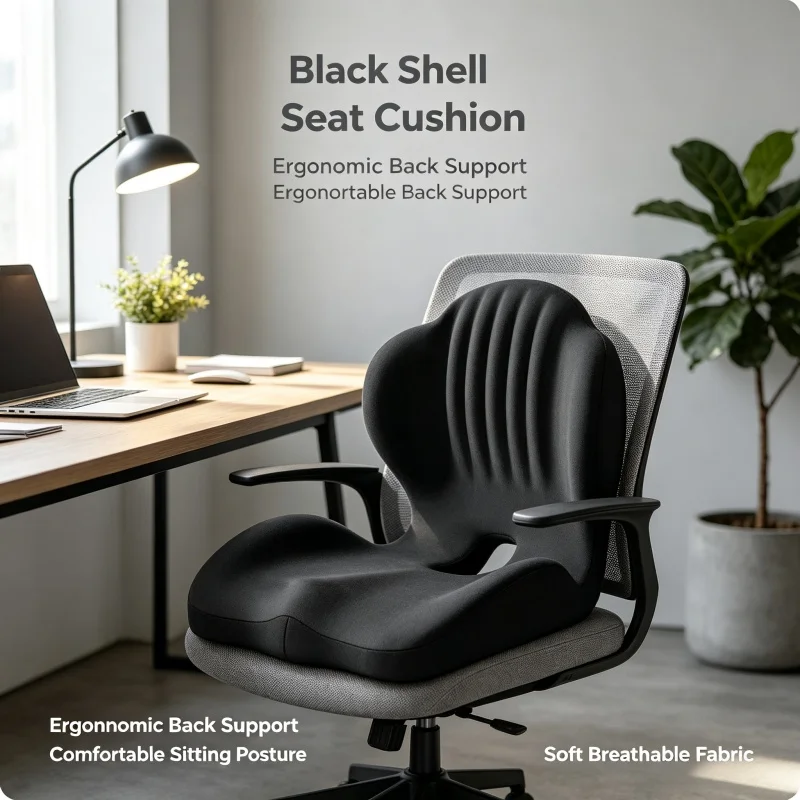 Seat Cushion for Office Chair Ergonomic Memory Foam Seat Cushion with Back Support for Stress Relief Lumbar Support Car Office