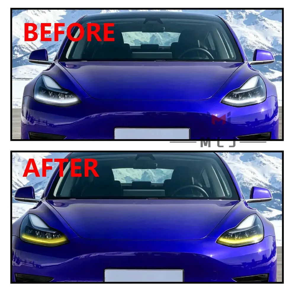 LED New Yellow Angle Eyes DRL Chip Light Source Board For Tesla Model 3 Model Y 2021-2023 Car Accessories Replacement Parts