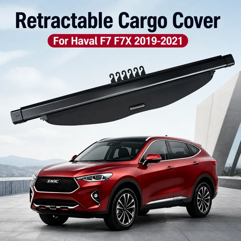 Cobertura Retrátil para Porta-Malas, Tela de Privacidade, Divisória de Segurança Traseira, Protetor Antifurto, Organizador para Haval F7 F7X 2019-2021