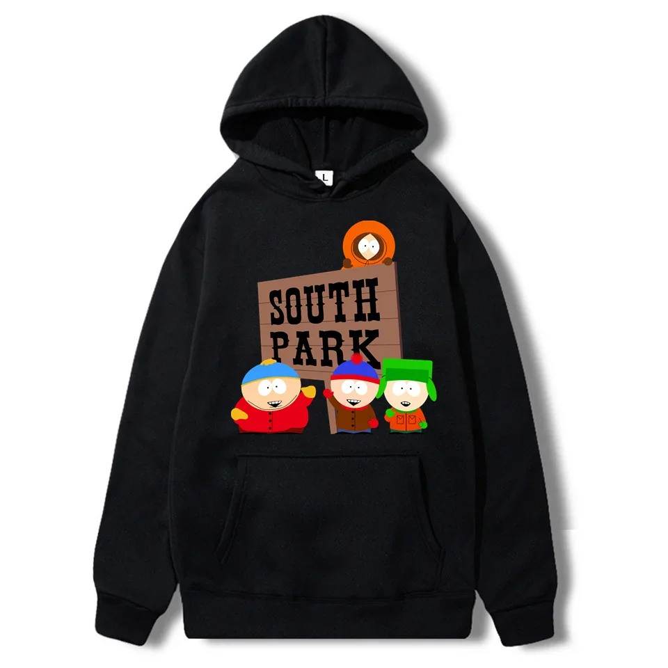 South Park Print Fashion New Graphic Hoodies Men Nuevo En Sudaderas Black White Clothing Design New Sudaderas Para Hombre