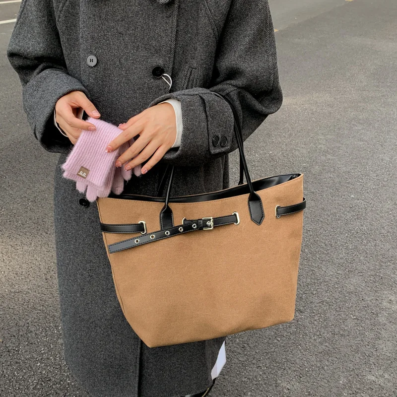 

Canvas Tote Bag, Spacious Top Handle Shoulder Purse, Women's Textured Day to Night Crossbody, Casual Sling Bag, Minimalist