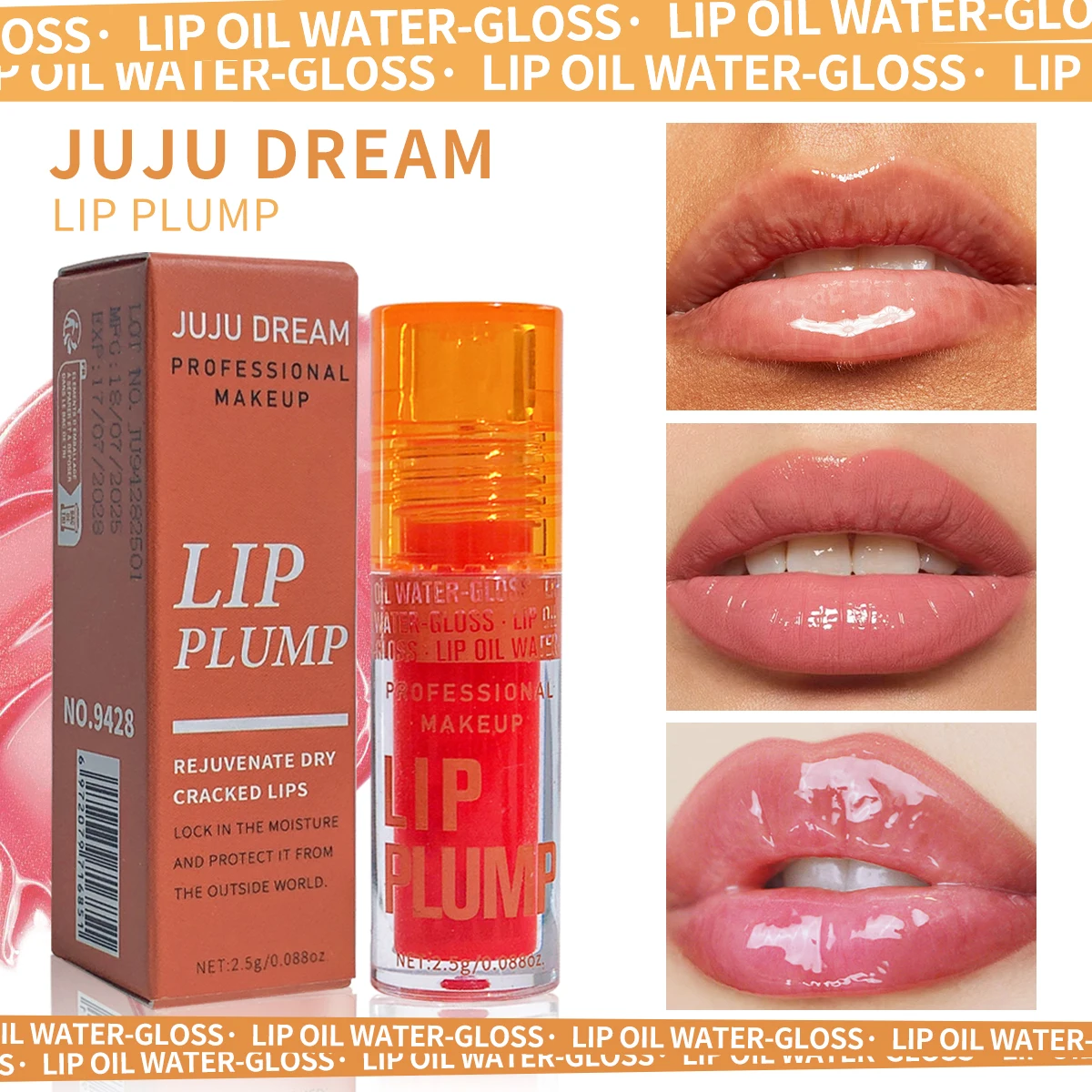 JUJU DREAM ลิปพลัมป์กลอส (หลายเฉดสี) - ลิปออยล์เนื้อวอเตอร์กลอส ช่วยให้ริมฝีปากชุ่มชื้นและอวบอิ่ม ฟื้นฟูริมฝีปากแห้งให้ดูเงางาม