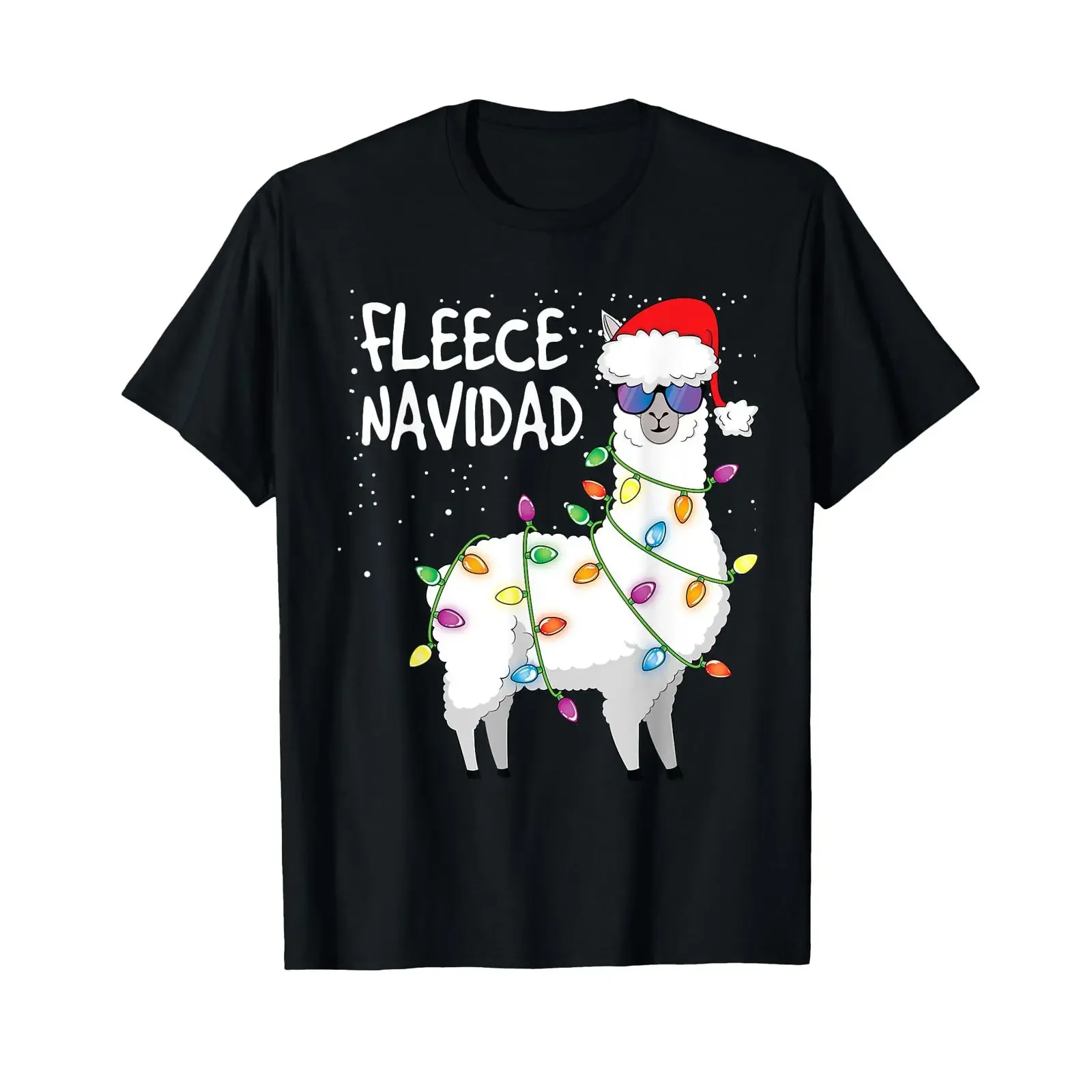 Fleece Navidad Funny Christmas Llama T Shirt vintage Washed Soft graphic designer clothes Top For Everyday Wear Stylish Casual
