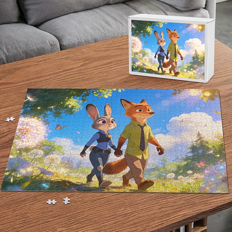 1000 stuks Disney Zootopia Judy & Nick Wilde posterpuzzel - & hersenkraker voor volwassenen, uitdagende puzzels geschikt voor gezinnen,
