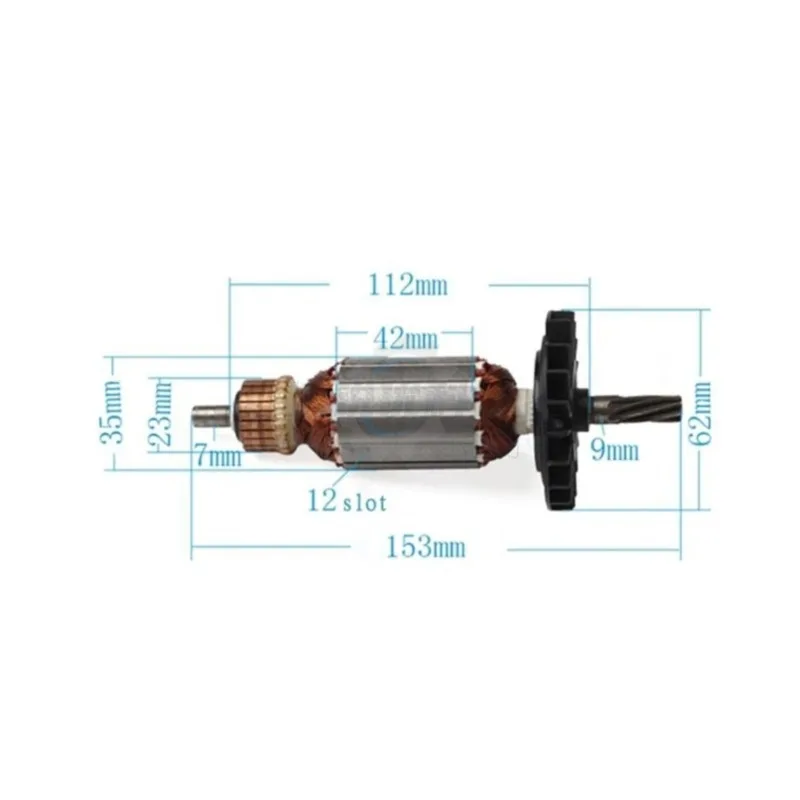 7-Tooth Rotor Armature Replacement for GBH2-26 Rotary Hammer, Compatible with 2-26DRE / 2-26DFR Power Tool Parts