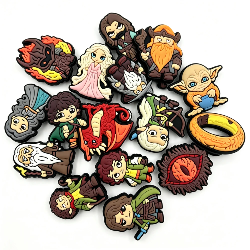 16Pcs Movie Lord of the Rings Shoe Charms Cartoon Slides Clog Sandals Shoes Decorations Accessories For Kids Birthday Gift view 2
