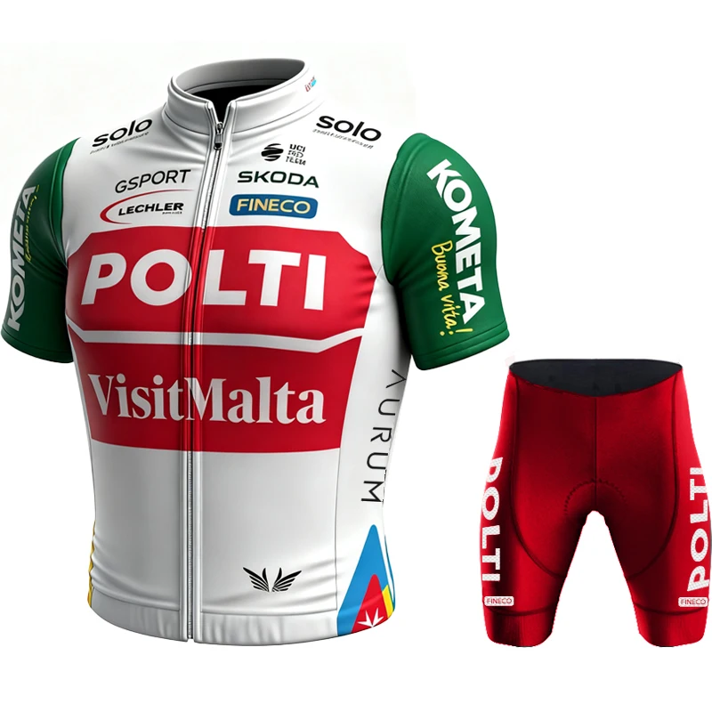 قمصان ركوب الدراجات مالوت مان الصيفي Team Polti - VisitMalta Clothing مجموعة ملابس رياضية جبلية للرجال أطقم جيرسي Mtb Tricuta #3