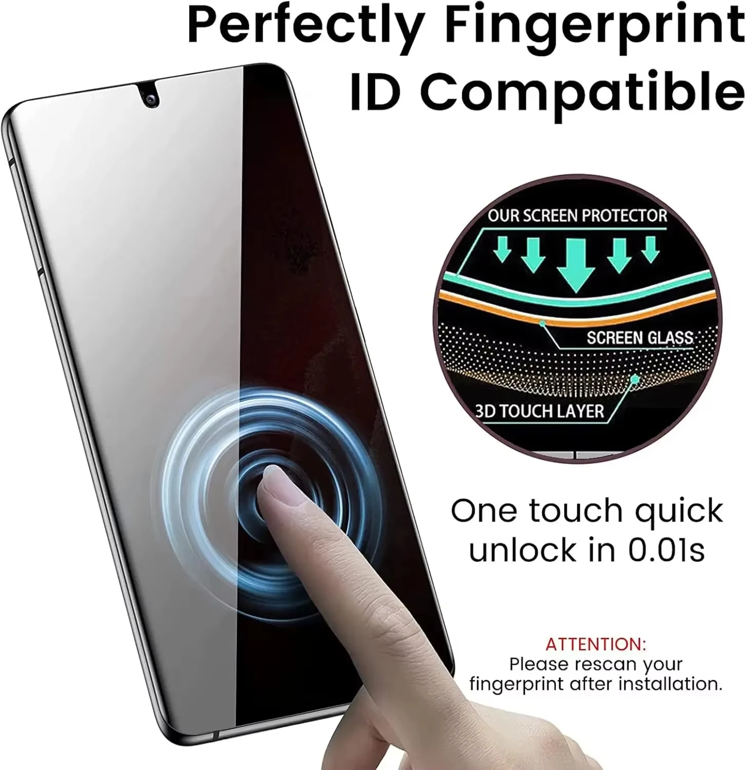 1-3Pcs Fingerprint Unlock Privacy Screen Protector For Samsung S25 Ultra S26 S24 S23 S22 Plus FE S25Ultra 5G Anti-Spy Glass Film
