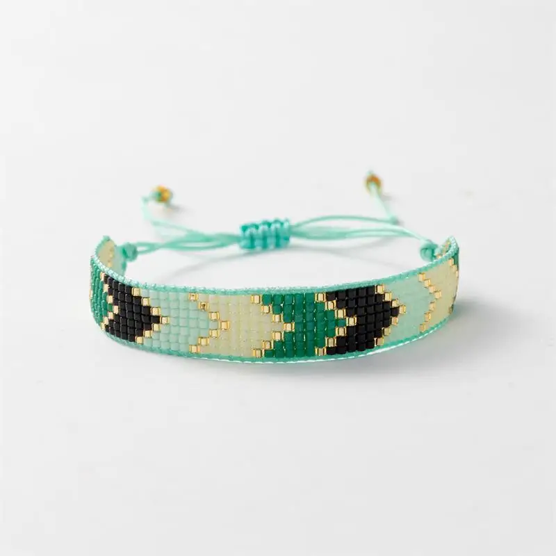 ZHONGVI MIYUKI Bracelets Mother's Day Gift Weaving Beads Green Arrow Personalized Accessories Fashion Bohemia Spring Jewelry