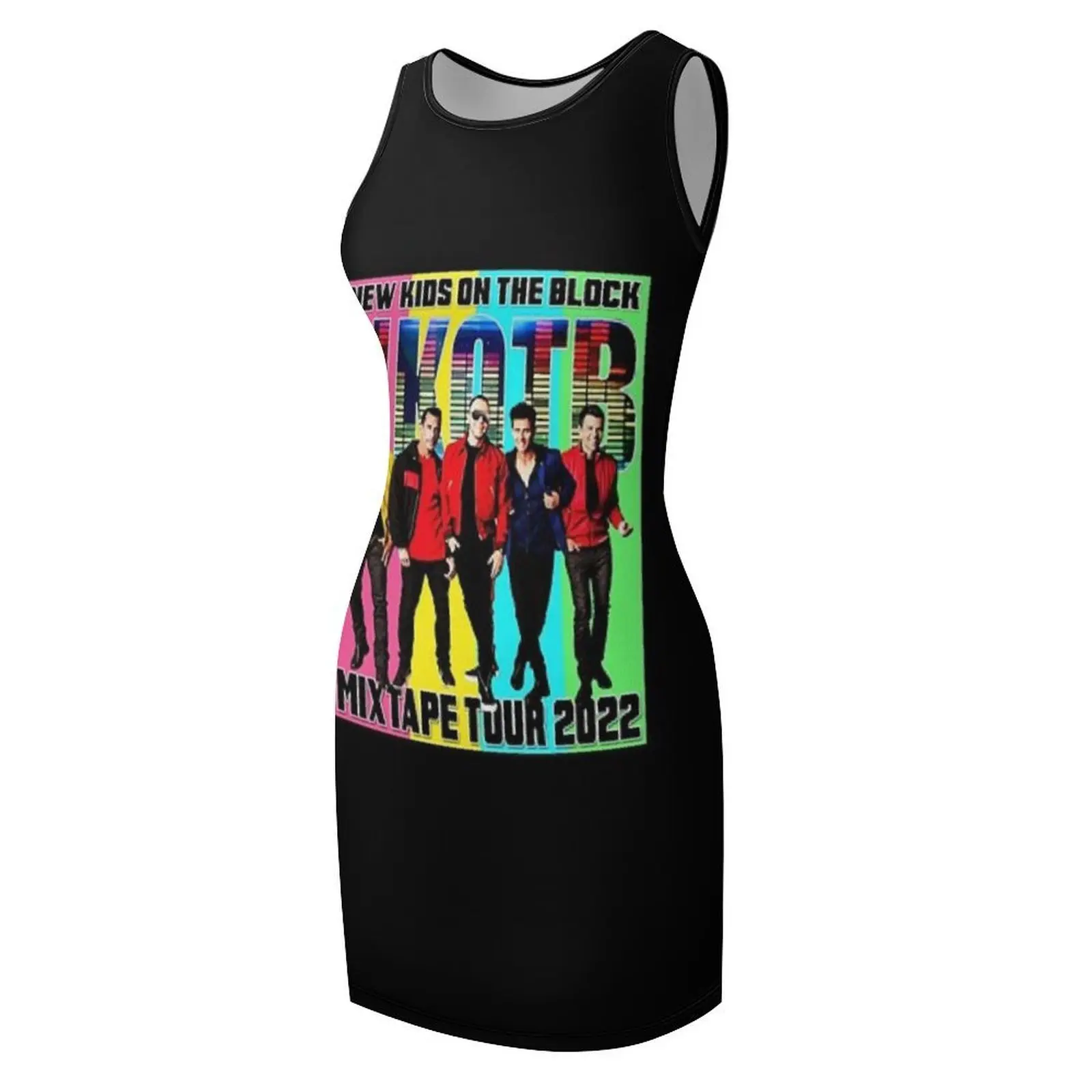 NKOTB MIXTAPE جولة الصيف 2022 تي شيرت أساسي بدون أكمام فستان الشمس ملابس نسائية فساتين نسائية صيفية