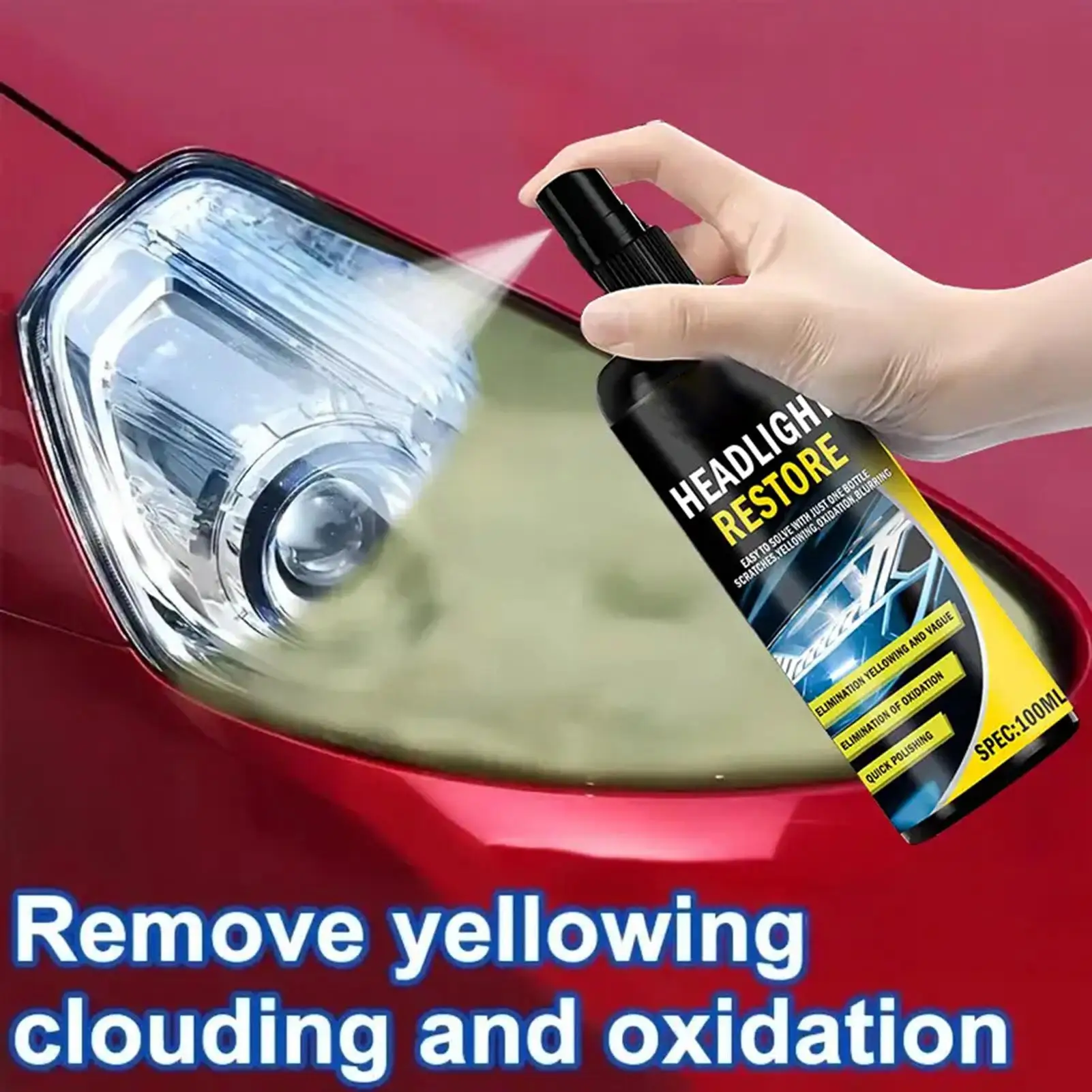 Headlight Restoration Kit 100ml Restore Protection Cleaner Car Light Cleaner Headlight Kit For Glass Lenses Detailing Care