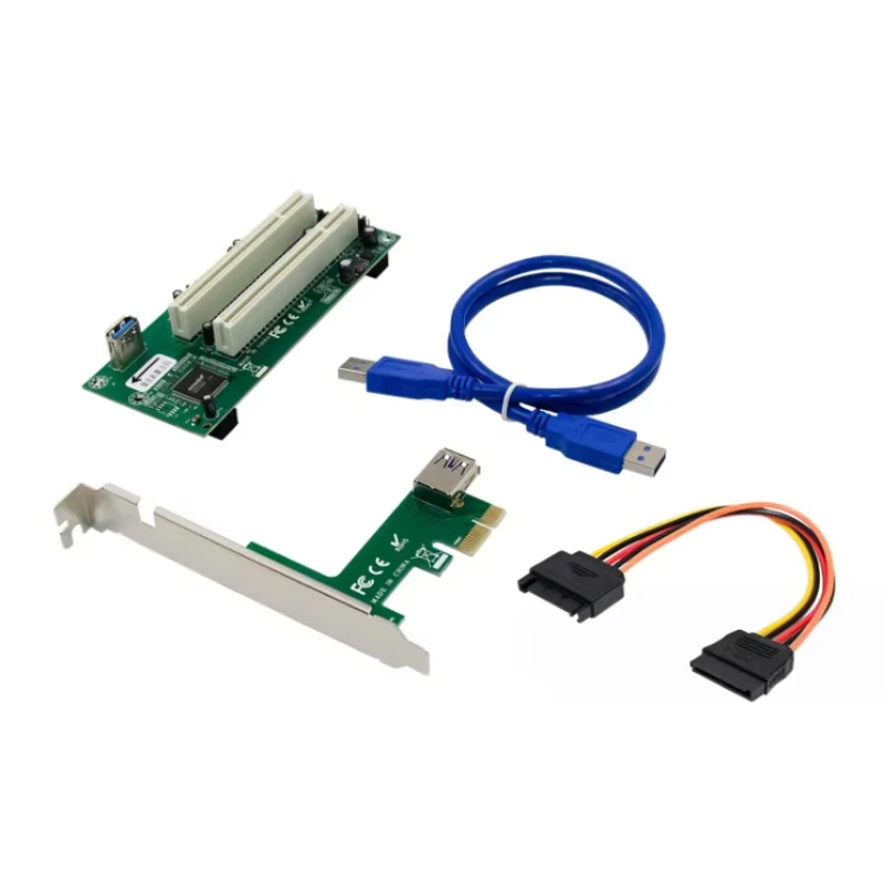 

Адаптер PCI-E X1 для двух портов PCI, Plug & Play