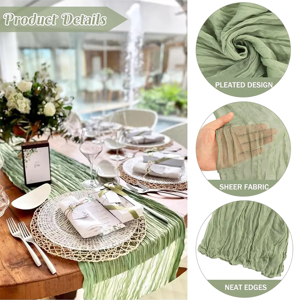 Royal Blue Cheesecloth Table Runner Boho Gauze Rustic Sheer Cheese Cloth Table Runner Wedding Party Birthday Baby Shower Decor image 3