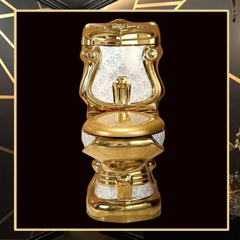 

Split toilet, gold toilet, matching gold cover plate, water-saving , flush ,
