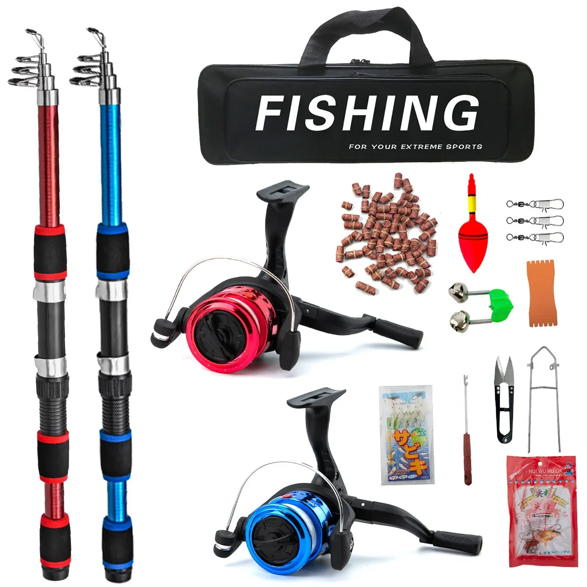 Lure Pole FRP Straight Handle Long Throw Sea Fishing Rod Double Pole Slightly Lure Set Fishing Accessories Kit Set Pesca Reel