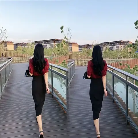 여성용 슬릿 미디 스커트 투피스 세트, 여성용 의상, 섹시 빈티지 풀, 같은 코드, 세련된 의류, 트렌드 2024, 럭셔리