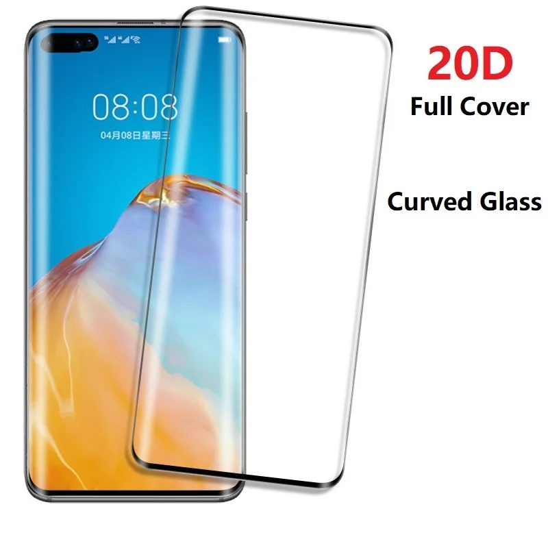 100D Curver Protective Glass for Huawei P50 P40 P30 Pro Screen Protector for Huawei Mate 40 30 20 Pro Plus Nova 7 Pro 5G Glass