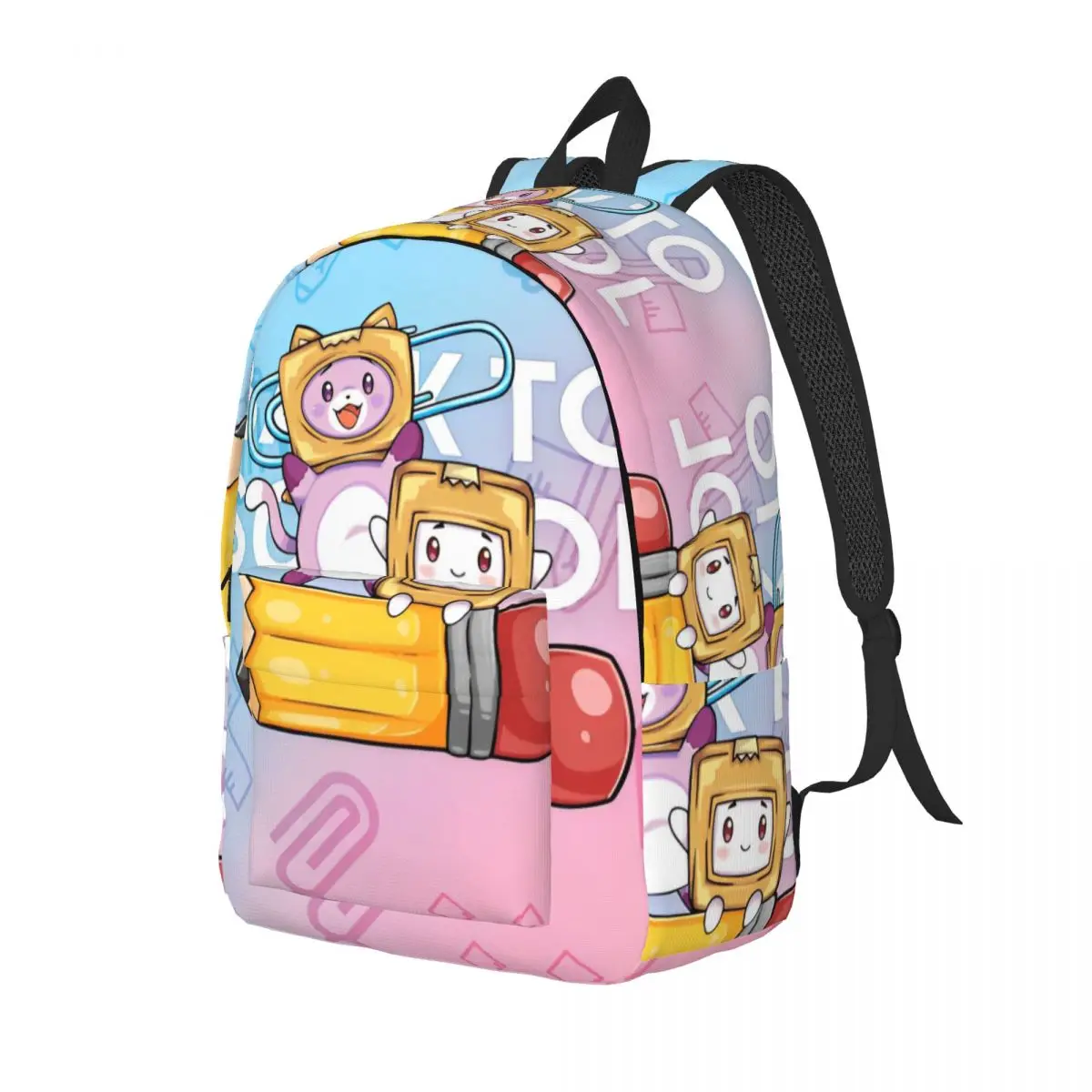 Lankyboxx Rocky Foxy Backpack for Preschool Kindergarten School Student Cute Cartoon Donuts Bookbag Boy Girl Kids Daypack