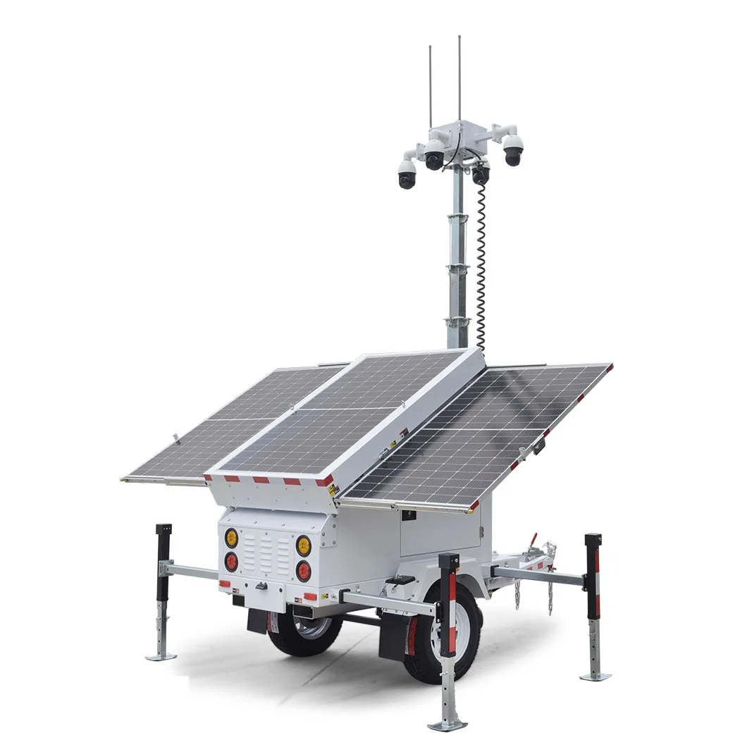 Green Power Solar Energy System Led Solar Portable Light Tower Trailer