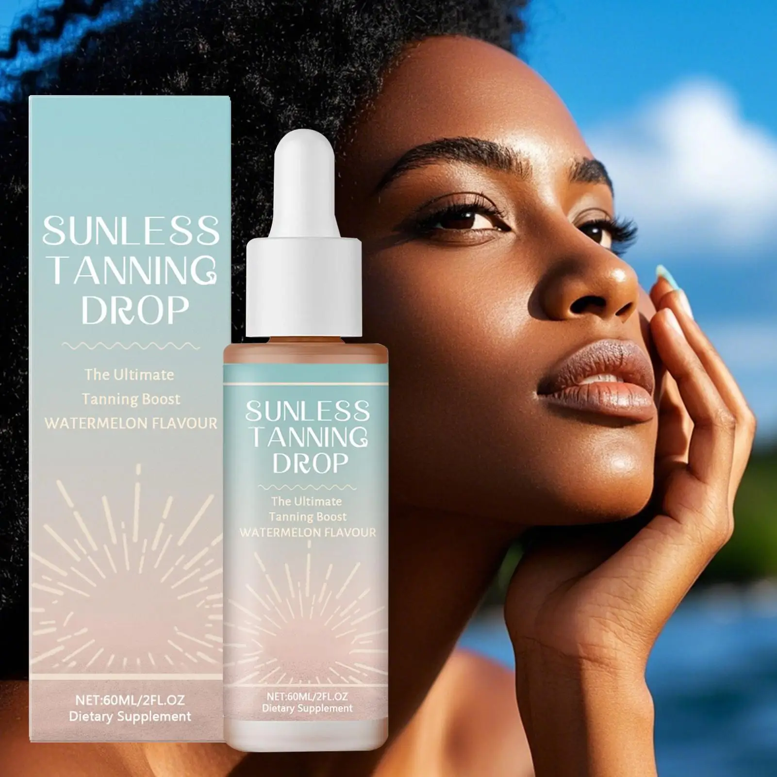 60ml Self -Tanning Drop Sunless Tanning Drop Nourishing Hydrating Self-Tanner Drops Enhance Skin body face Liquid Bronzer Tanner - view 2