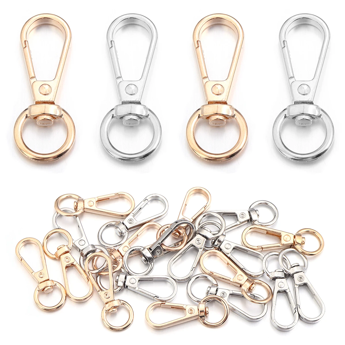 10 stücke Legierung Karabiner Haken Schlüssel Ring Schwenk Stecker Clip Karabiner Haken Für Schmuck Machen DIY Telefon Taschen Schlüssel Kette zubehör