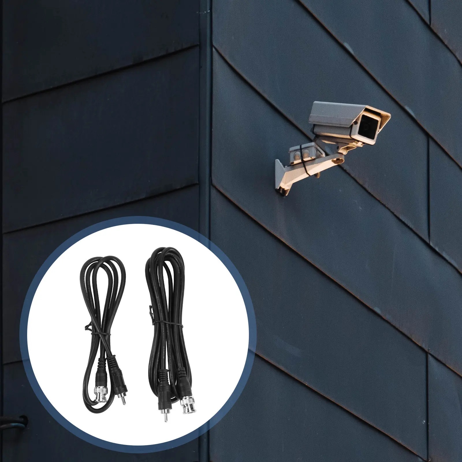 2Pcs Bnc to Av Video Converting Cable Stable Signal Transfer for Security Camera Systems TV Audio Visual Equipment Av Interface