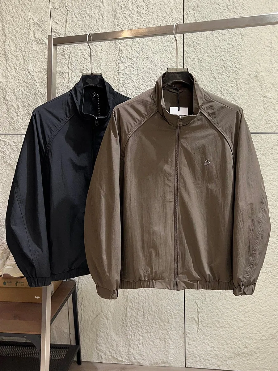 

Men's Fashion Spring Jacket Stand Collar Shoulder Sleeve Casual Sportswear Comfortable Fit Standard Size Zipper Closure