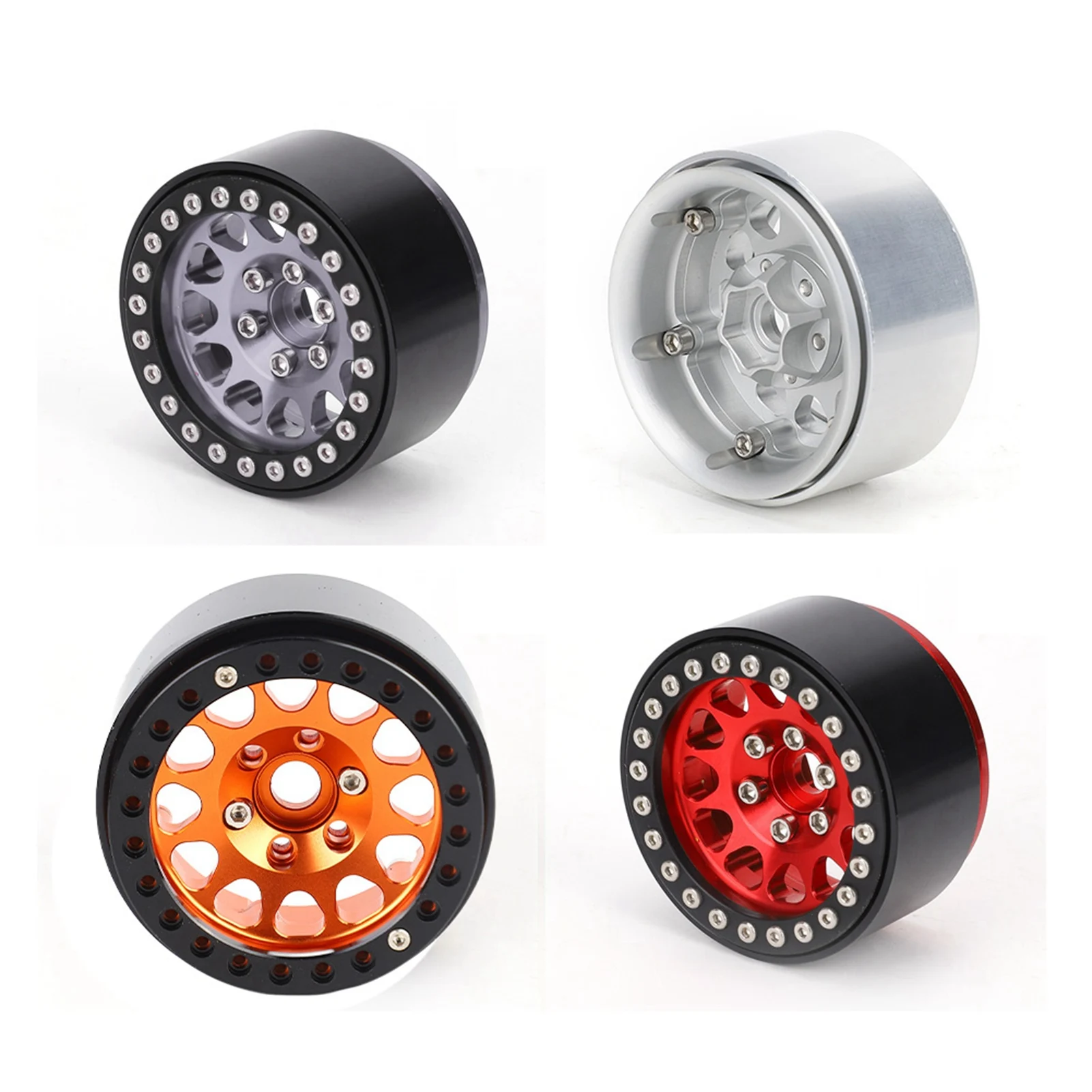 4 pièces 1:10 RC voiture sur chenilles moyeu de roue en métal pneu de voiture adapté pour Axial SCX10 / SCX10II / 90046 / 90047