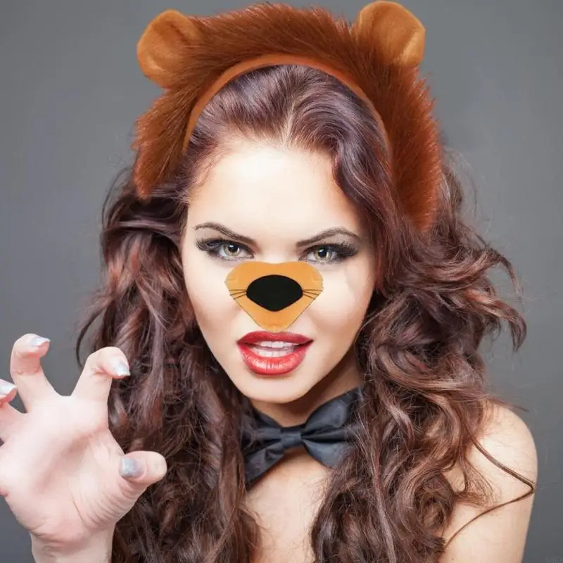 Disfraz León Halloween Q0KE, disfraz Animal, incluye diadema León, cola y pajarita para fiesta disfraces para