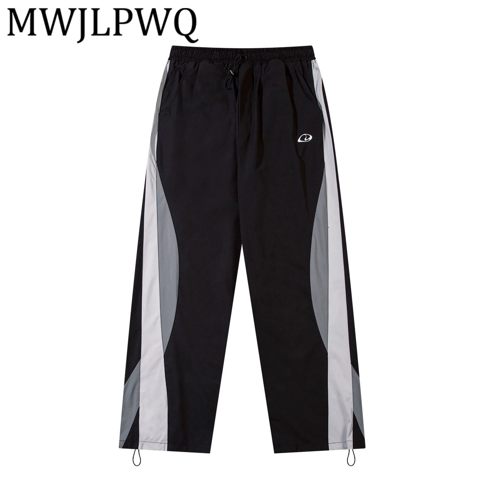 

MWJLPWQ функциональные лоскутные спортивные повседневные брюки с цветными блоками, мужские уличные осенние прямые брюки на шнурке21236