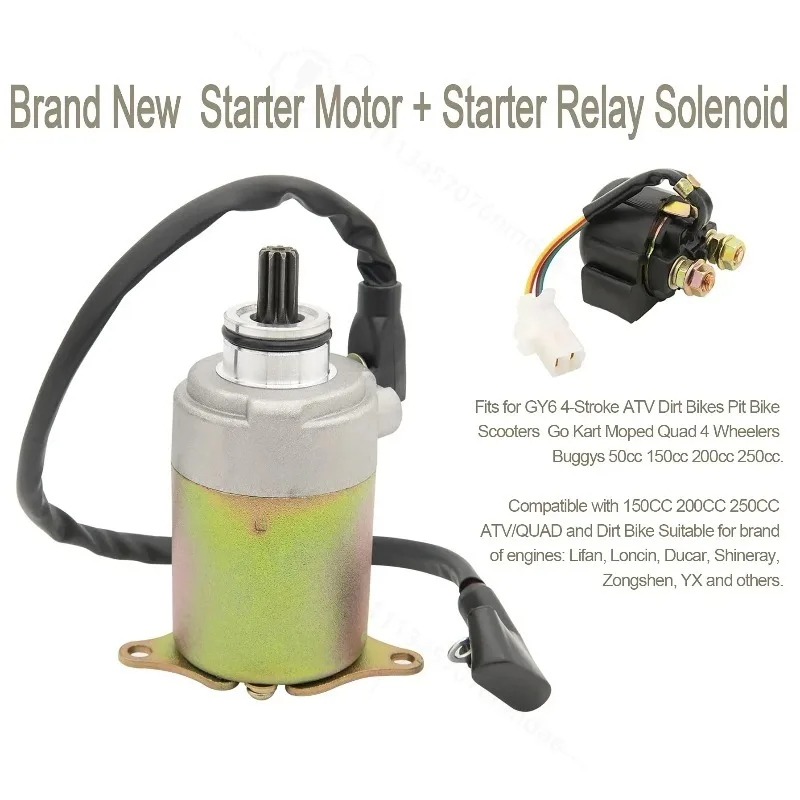 9 teeth GY6 Starter for GY6 4-Stroke Engine 150cc 200cc 250cc Compatible with 4 Wheelers Scooters Moped ATV Go Kart