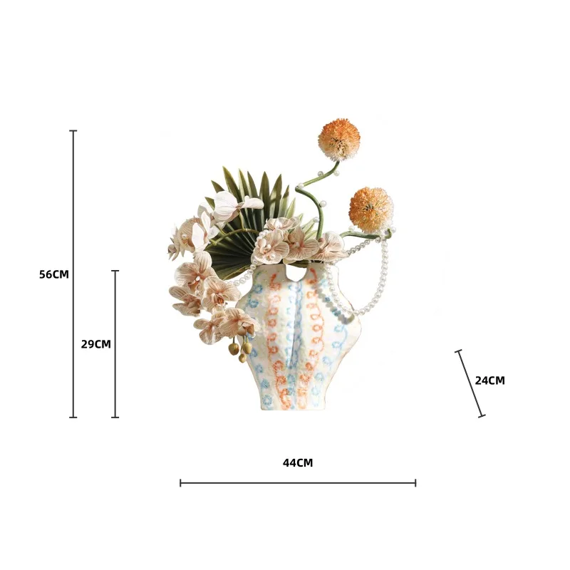 Modern creative handmade white ceramic artificial flower unique design home restaurant decoration sales