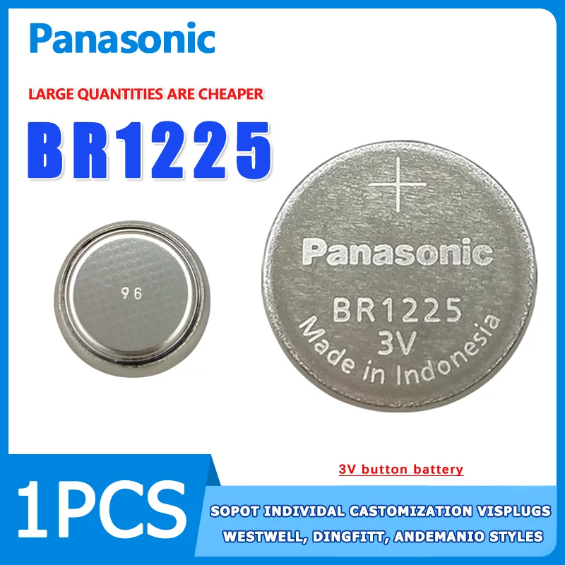 

Panasonic BR1225 3V button battery with wide solder legs, temperature range -30 ℃ to 80 ℃, CNC motherboard electronic available