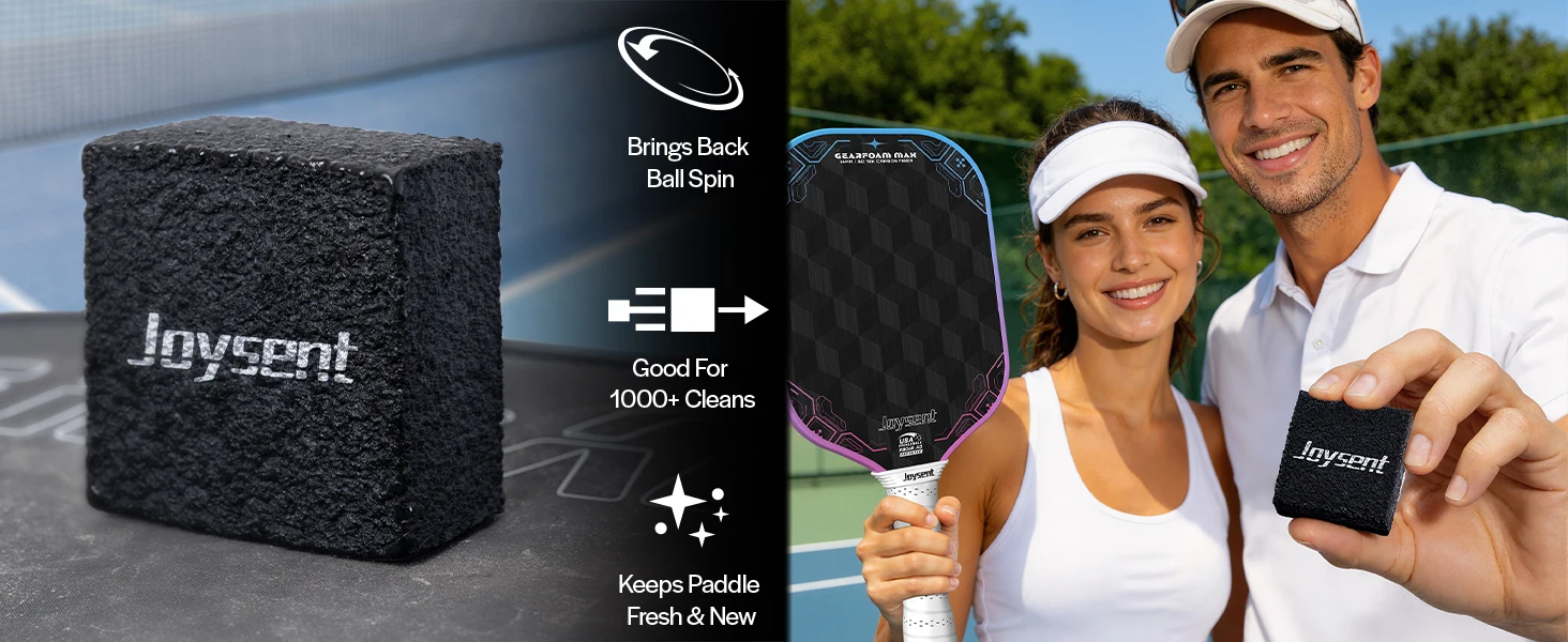 Joysent Pickleball Paddle Eraser Carbon Fiber Pickle Ball Racket Cleaner Rubber Eraser To Remove Ball Residue Dirt And Scratches