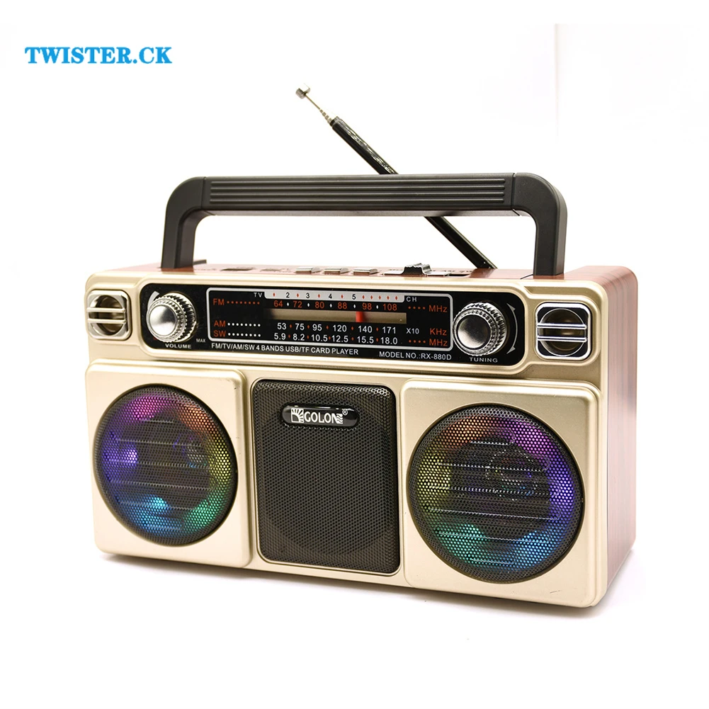 Портативная магнитола в стиле ретро, колонки в античном стиле, магнитола для улицы, многополосное радио AM, FM, SW, USB, MP3
