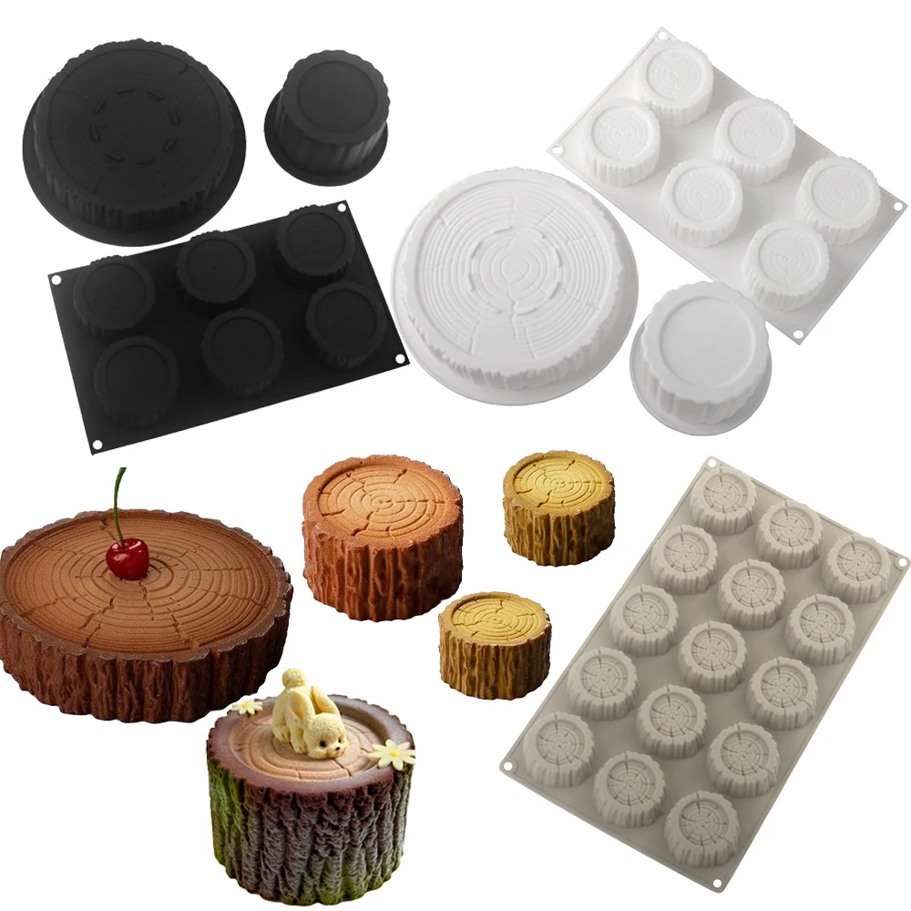 Baumstumpf Mousse Silikonform Runde Schokolade Dessert Teeparty Form Französisch Stil Gebäck Backform
