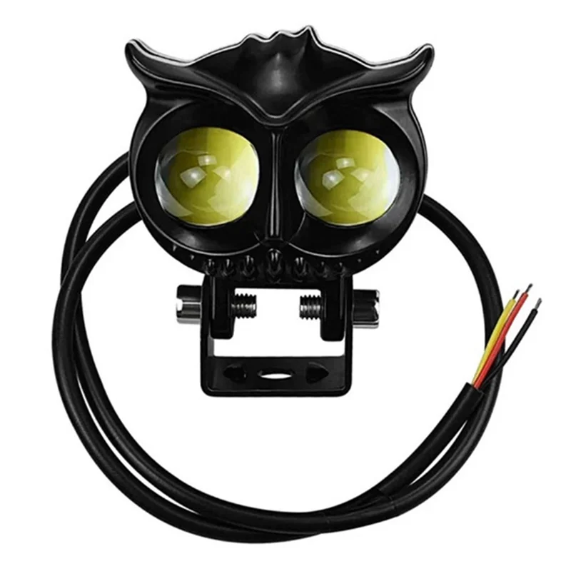 Motorbike LED Owl Spotlight Long and Near Light Front Illumination Fog Light Two-Colour Flashing Light Universal