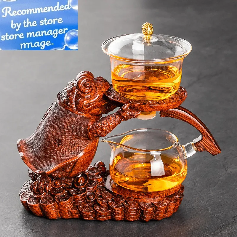 

Automatic Teapot Tea Infuser Magnetic Water Diversion Heat-resistant Kungfu Tea Drinking Creative GlassTea Set
