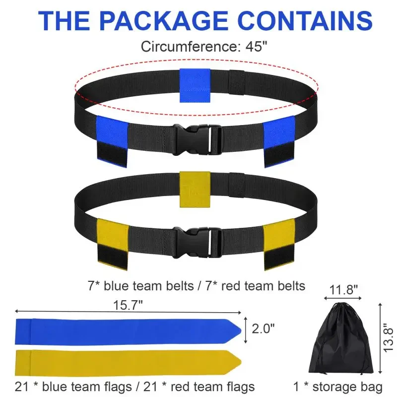 10/14pcs American Football Match Training Buckle Belts Adjustable Rugbie Flag Tag Waist Strap