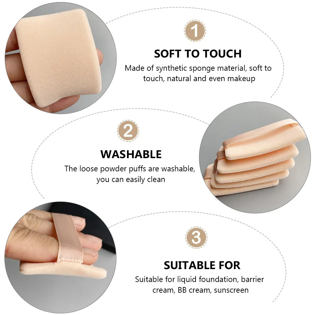 10 Pcs Powder Puff High Density Velvet Double Sided Cosmetics Makeup Sponge Loose Compact Foundation Blush Cream