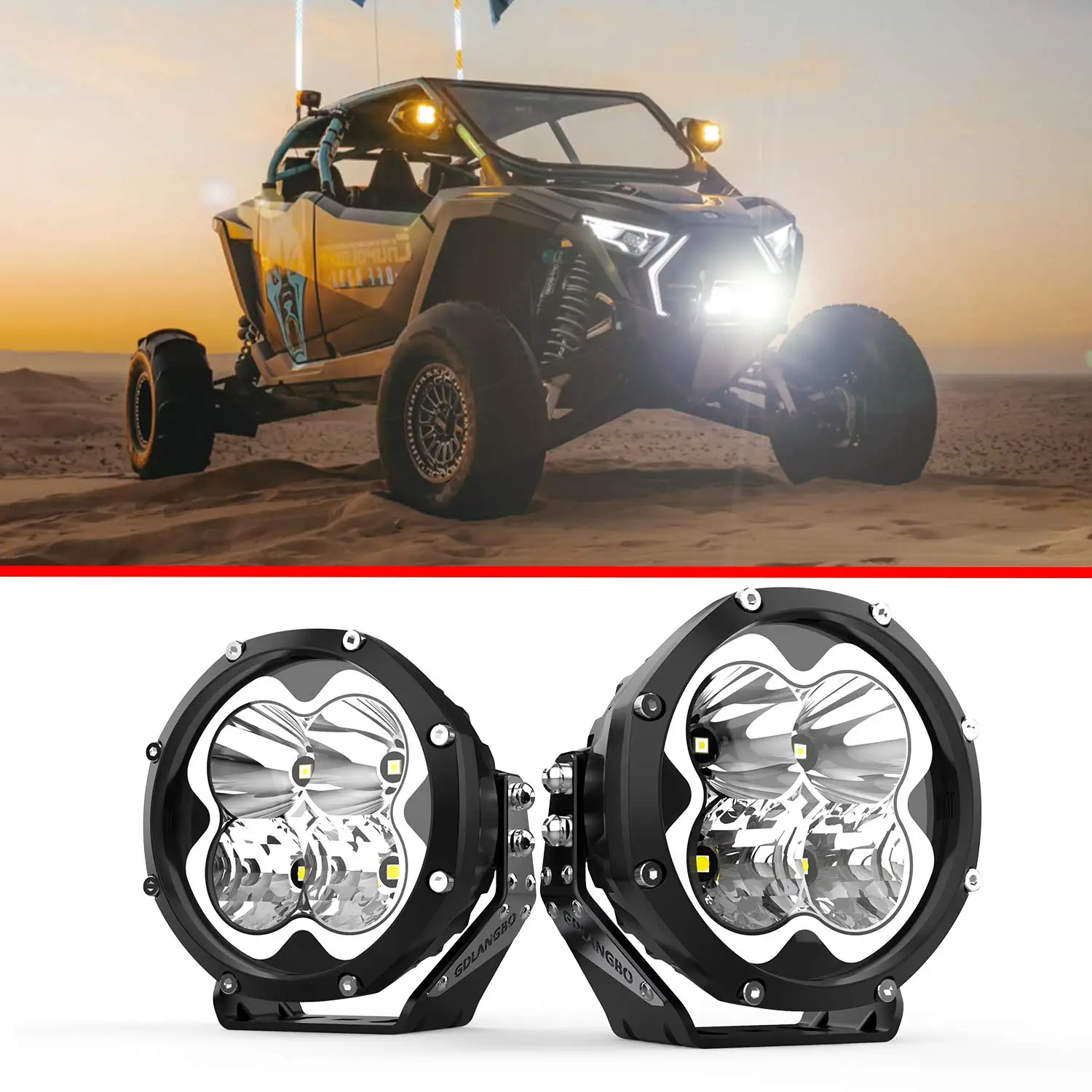 

YBYZ 5 "100 Вт 4x4 Offroad Light High Lumen Square Led Work Light Spot Flood Combo Beam Driving Light с янтарным DRL для ATV Utv