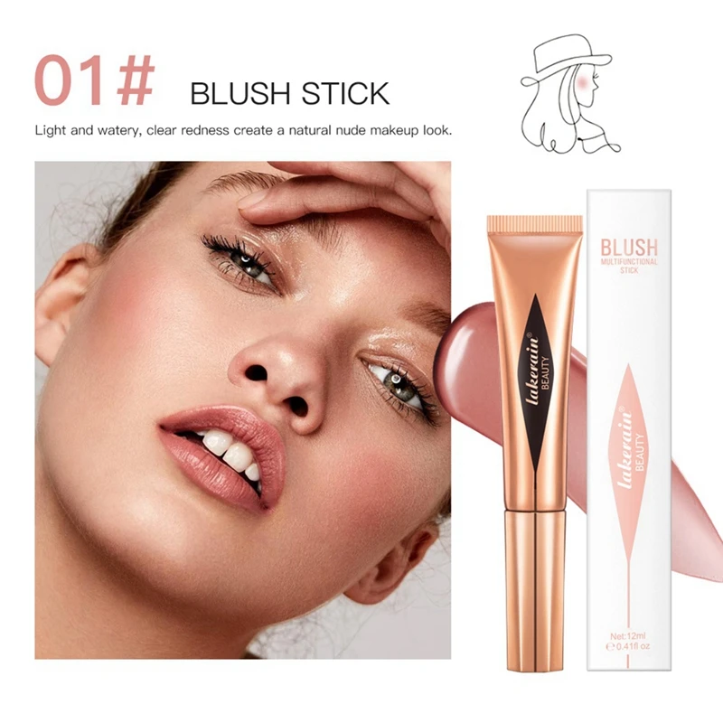 Lakerain Blush High-Gloss Contour Pen Sponge Tip Pearlescent Fine Shining Brightening Beauty Stick 1