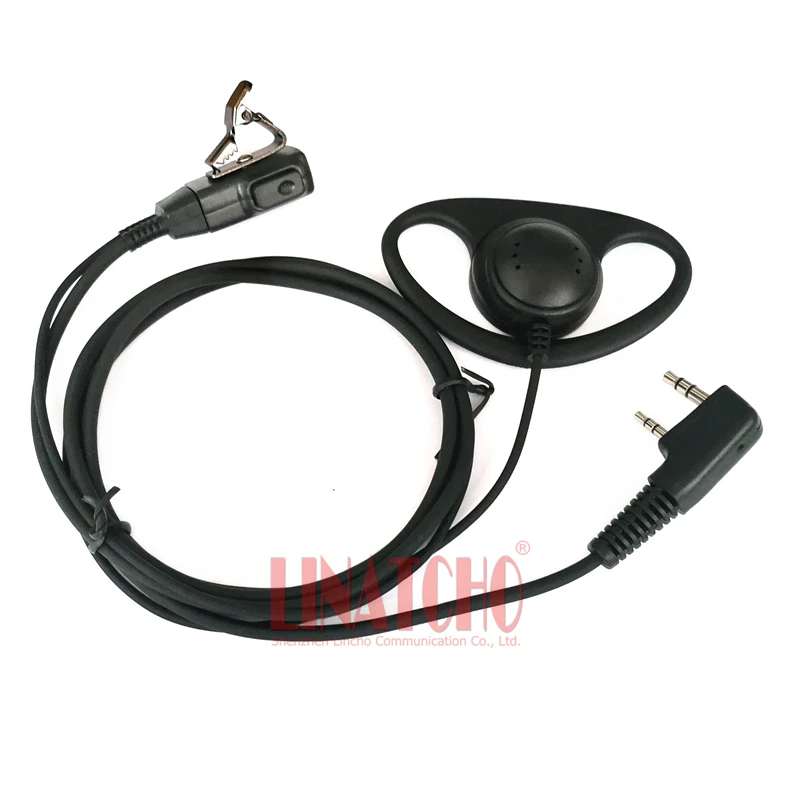D 型イヤーフックトランシーバープロフェッショナルイヤホン PTT マイク双方向ラジオ K タイプコネクタ
