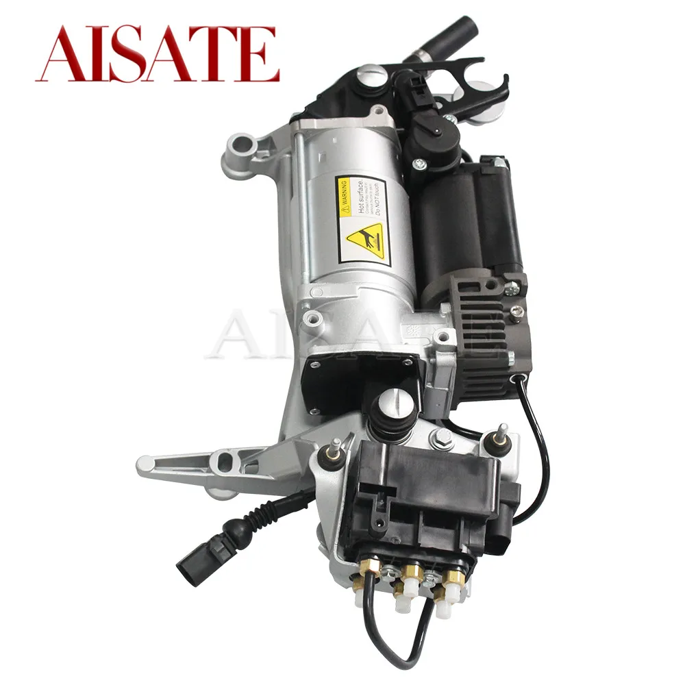 For Audi Q7 4L VW Touareg 7L Cayenne 9PA Air Suspension Compressor Pump With Bracket + Block valve + Pipe Assembly 7L8616006A