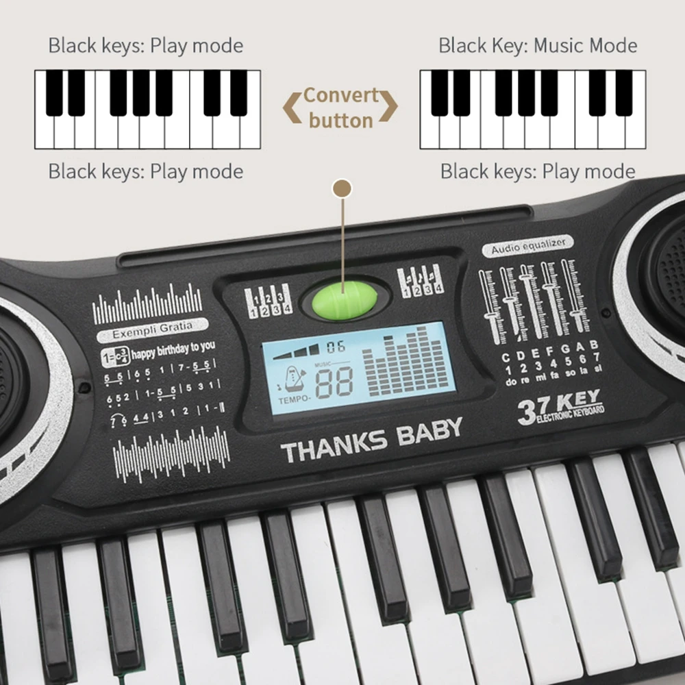 37 Key Electronic Keyboard Piano Toys for Kids Montessori Early Education Musical Instrument Toy for Children Girls Boys Gifts