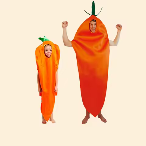 Halloween Funny Carrot Jumpsuit Adult Cartoon Cosplay Party Costumes Children Overclothes Carnival Stage Performance Clothing