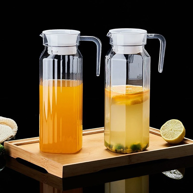 1.1L Water Juice JUG Pitcher Plastic Transparent Bottle For Storing Fresh Juices And Drinks For Kitchen Fridge Drink Storage Pot