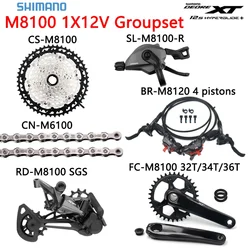 Shimano XT M8100 12V MTB Groupset  M8100 Crankset 175 170mm 32T 34T 12S Shifter Derailleur M8120 Brake12Speed K7 MS HG MTB Chain